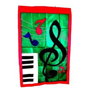 Music Flag Outside Decorative Flag 42" x 29"  Multicolor - New